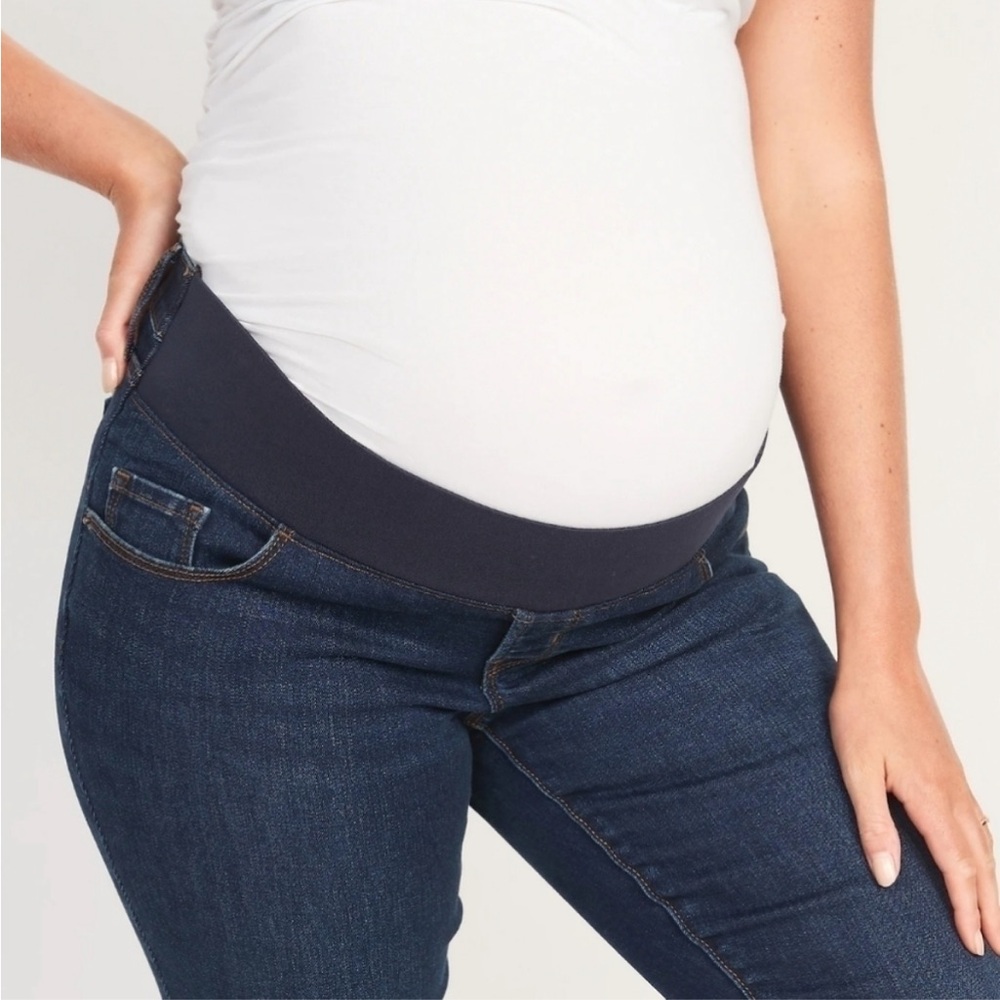 New! Old Navy Rockstar Skinny Maternity Jeans Dark Wash Blue Denim Size 6 NWT